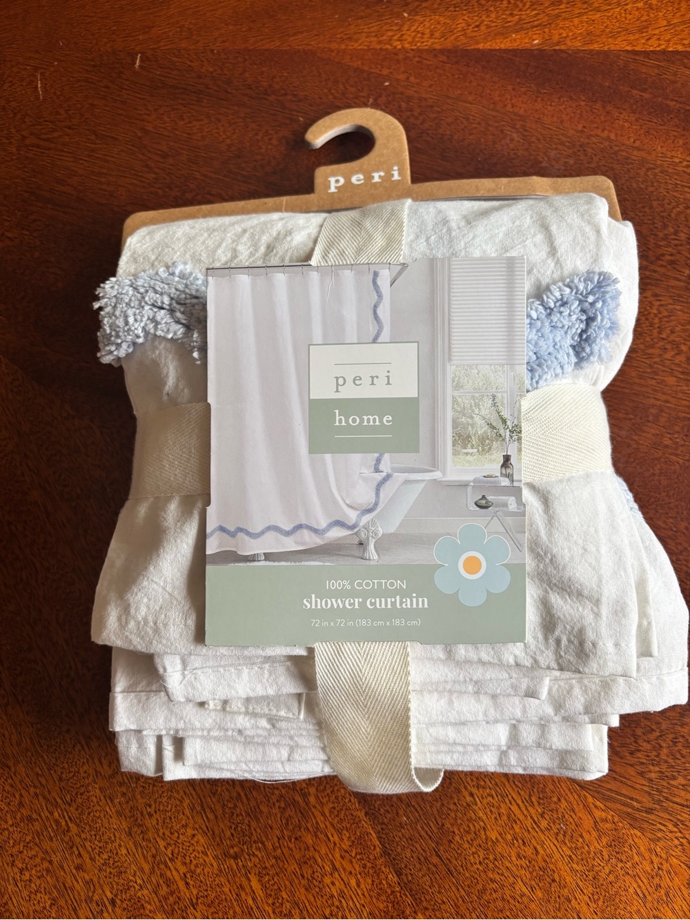 Peri Home White Cotton Shower Curtain